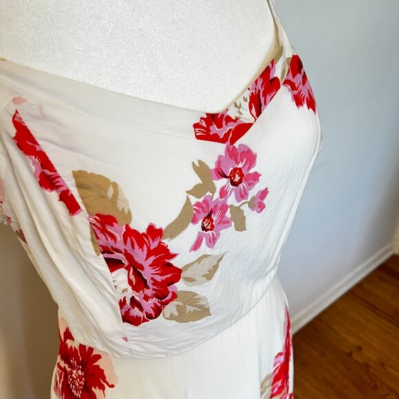 Old Navy White Floral Sundress with Spaghetti Straps, Size Medium - Picture 4 of 12